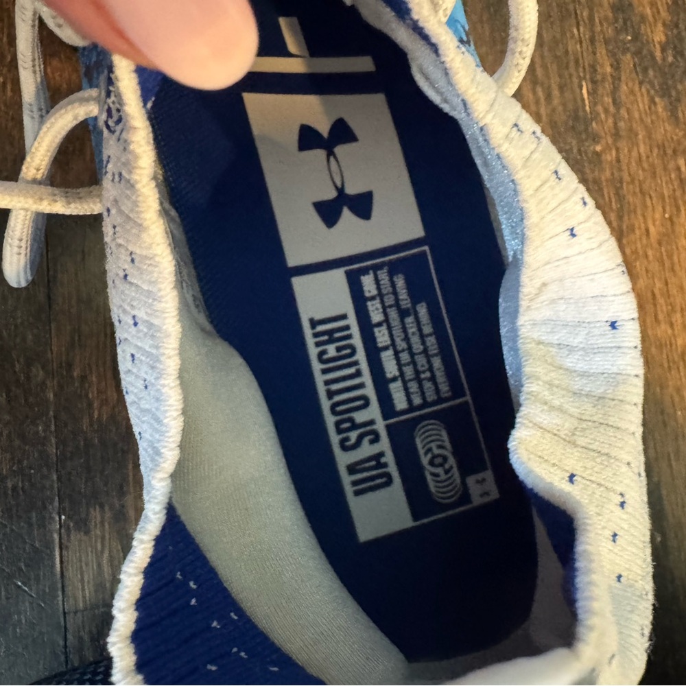 Under Armour Threadlock Mens Blue and White Football Cleats - Picture 3 of 7
